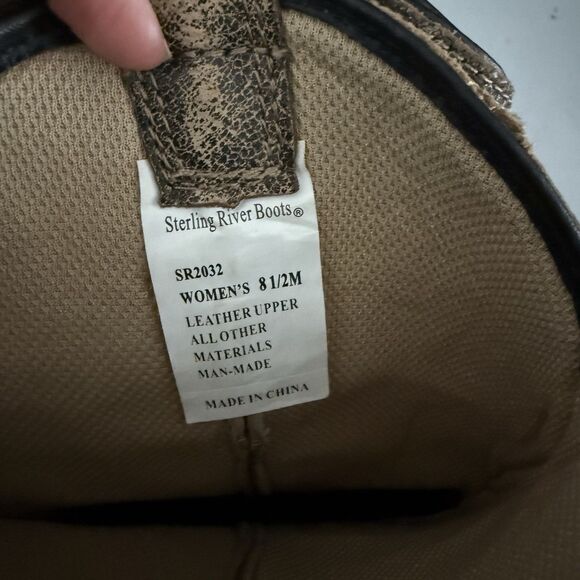 Sterling River Cowgirls SR2032 Leather Brown/Cherry Western 8.5 Womens Rhineston - Picture 13 of 13